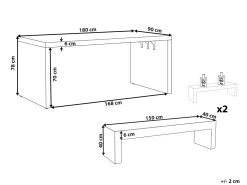 Gartenmöbel Set U-Form Beton Grau Tisch Mit 2 Banken Taranto