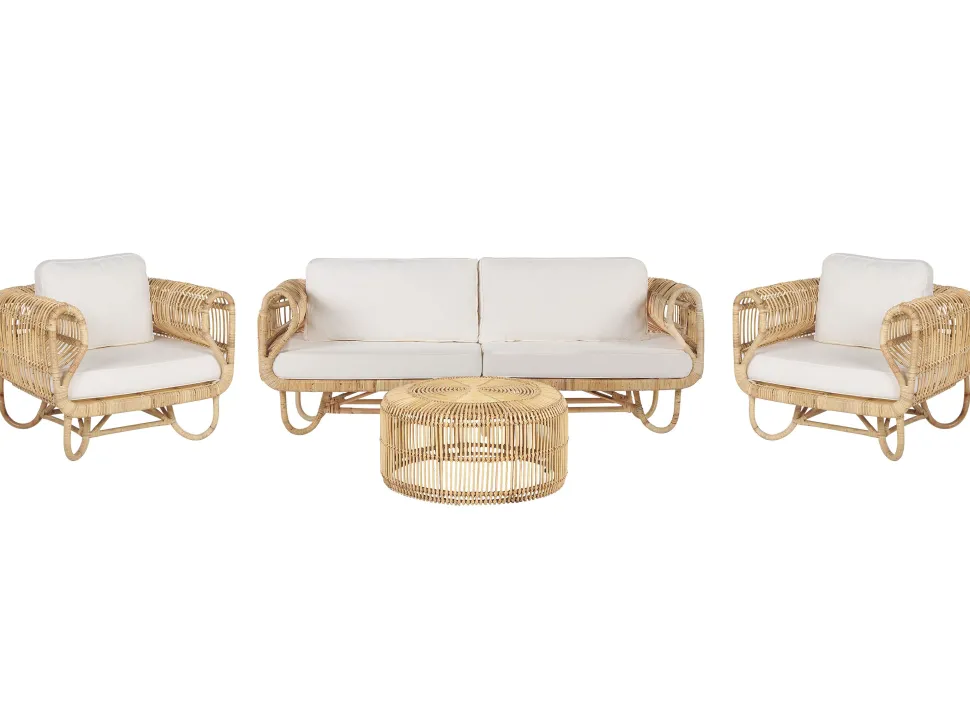 Gartenmöbelset Rattan Naturlich Mit Couchtisch Dolcedo / Limni
