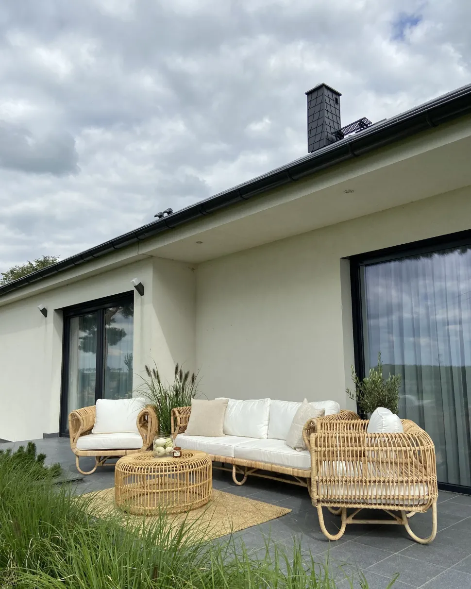 Gartenmöbelset Rattan Naturlich Mit Couchtisch Dolcedo / Limni