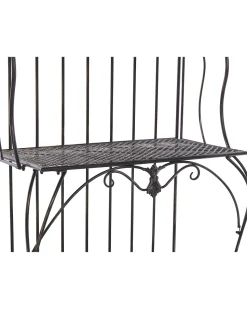 Gartenregal Schwarz Metall 4 Ablageflachen Klappbar Pavona
