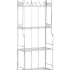 Gartenregal Weis Metall 4 Ablageflachen Klappbar Padua