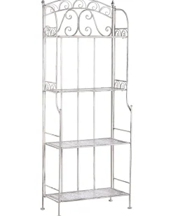 Gartenregal Weis Metall 4 Ablageflachen Klappbar Padua