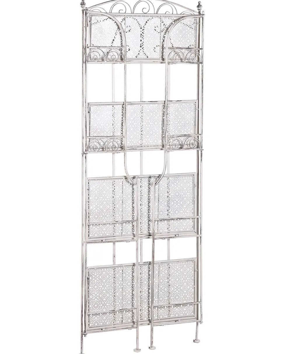 Gartenregal Weis Metall 4 Ablageflachen Klappbar Padua