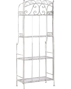 Gartenregal Weis Metall 4 Ablageflachen Klappbar Padua