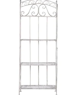 Gartenregal Weis Metall 4 Ablageflachen Klappbar Padua