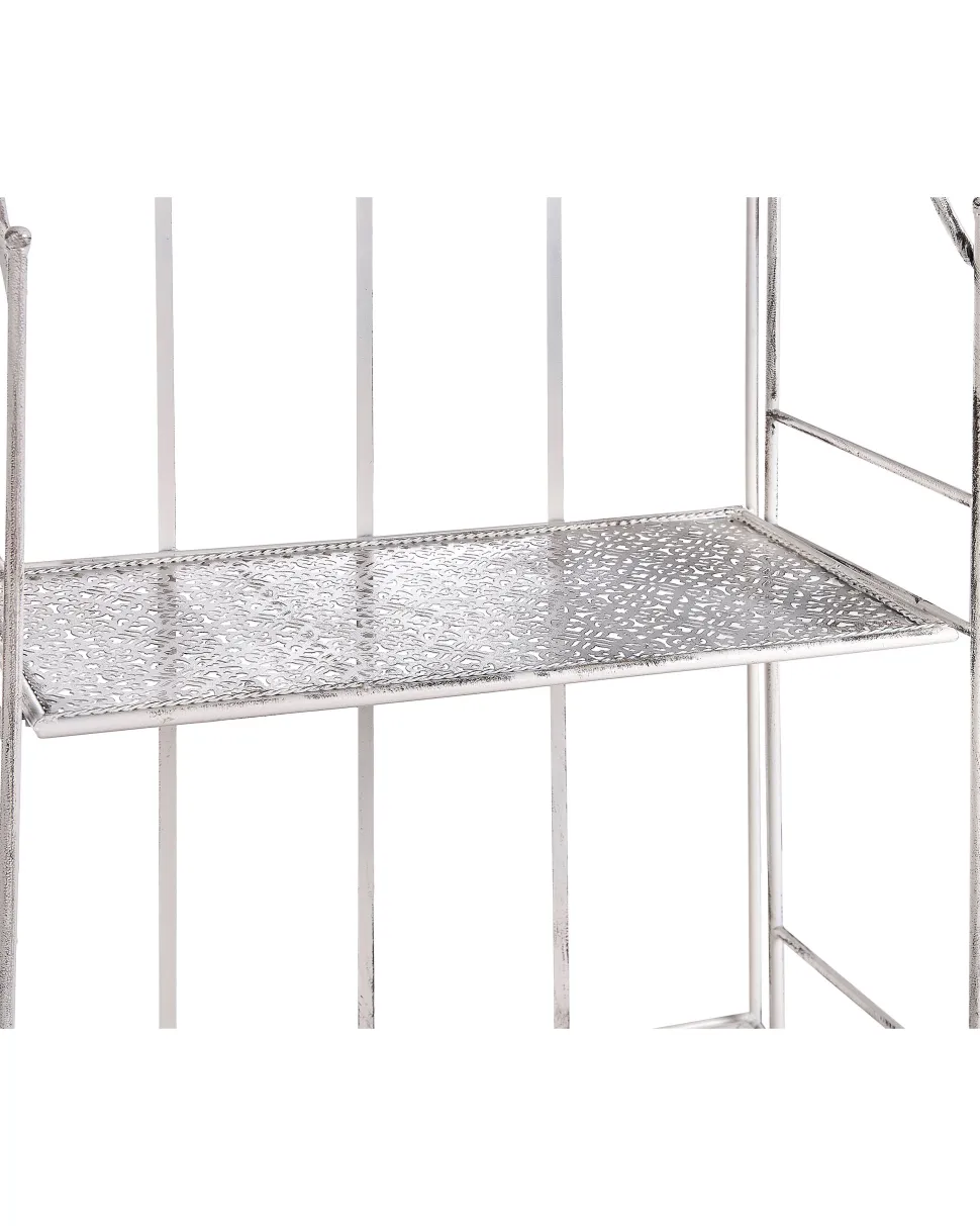 Gartenregal Weis Metall 4 Ablageflachen Klappbar Padua