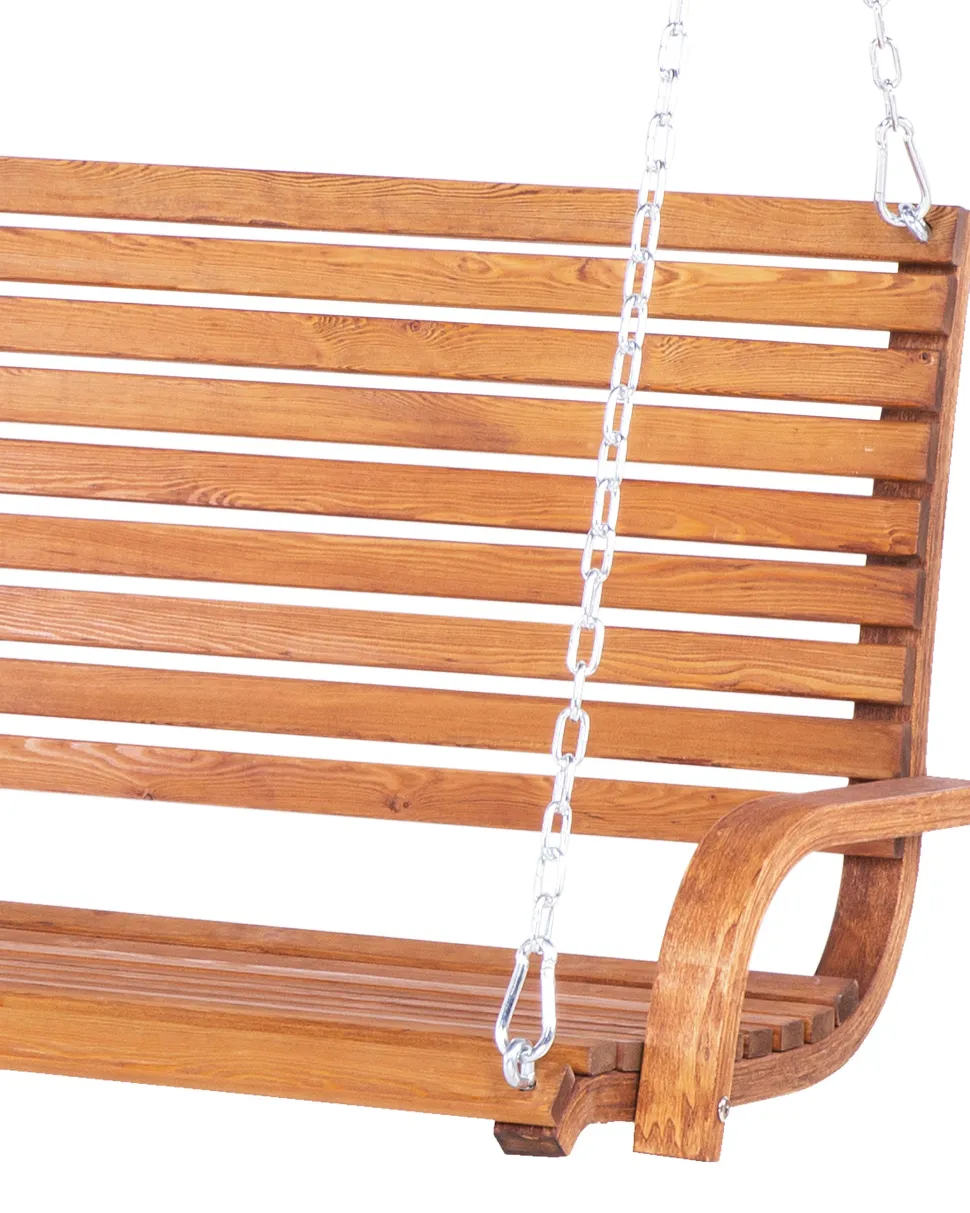 Gartenschaukel Larchenholz Dunkelbraun Sonnendach Beige Andria