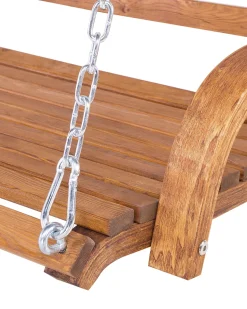 Gartenschaukel Larchenholz Dunkelbraun Sonnendach Beige Andria