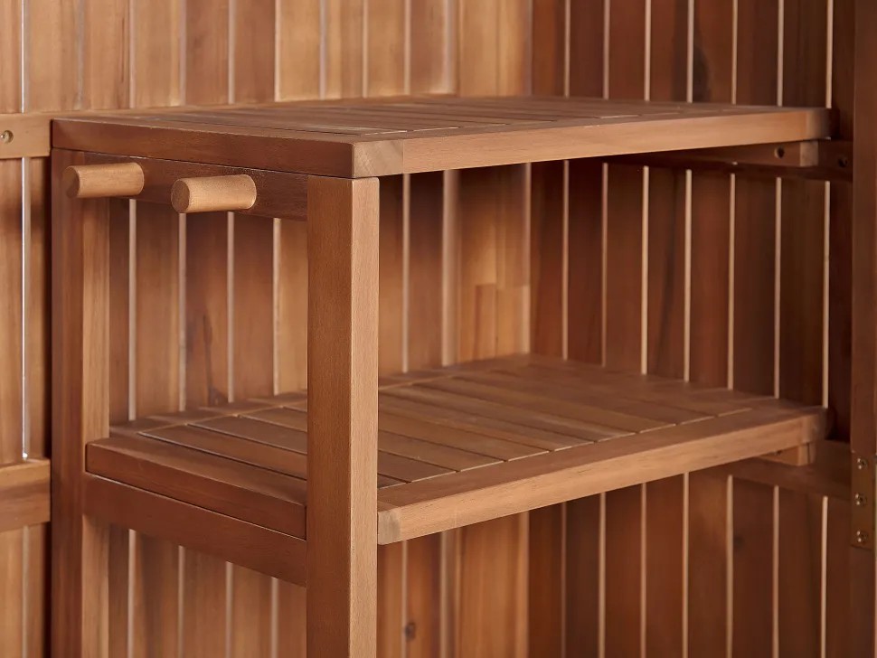 Gartenschrank Akazienholz Braun 200 X 100 Cm Savoca