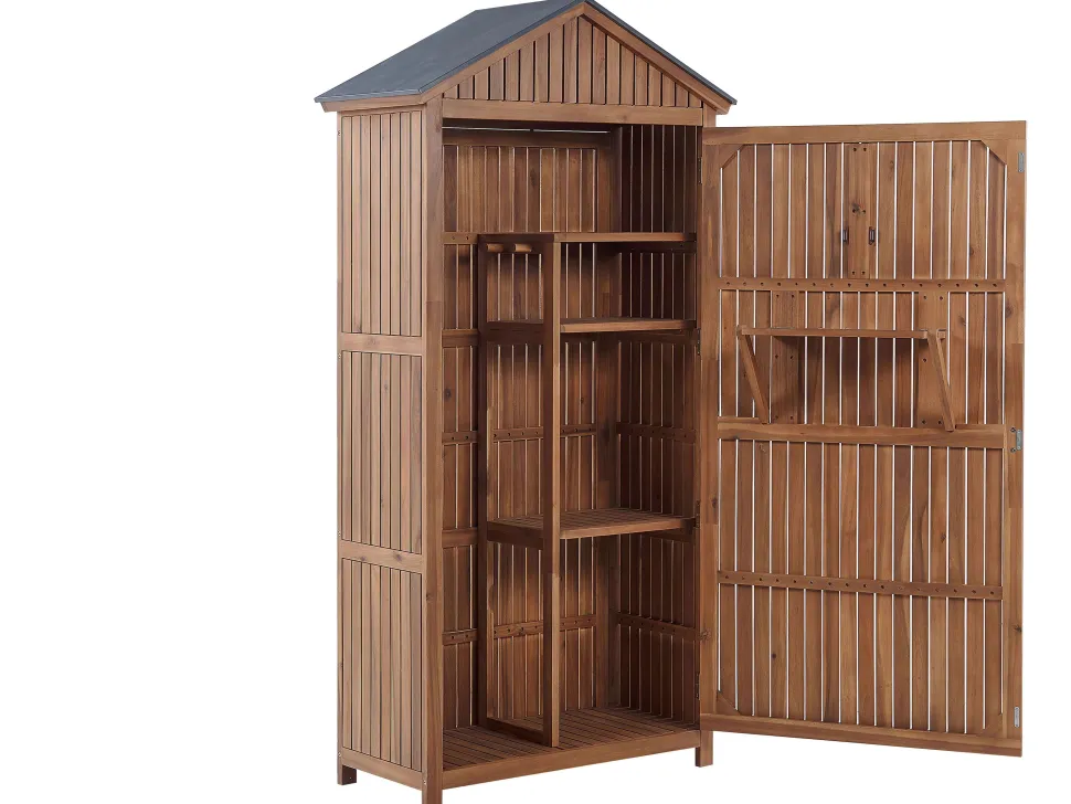 Gartenschrank Akazienholz Braun 200 X 100 Cm Savoca