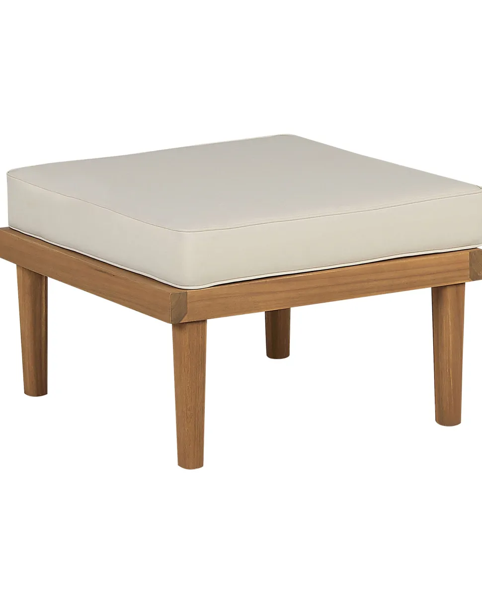 Gartensessel Akazienholz Hellbraun Auflagen Creme Mit Ottomane Baratti