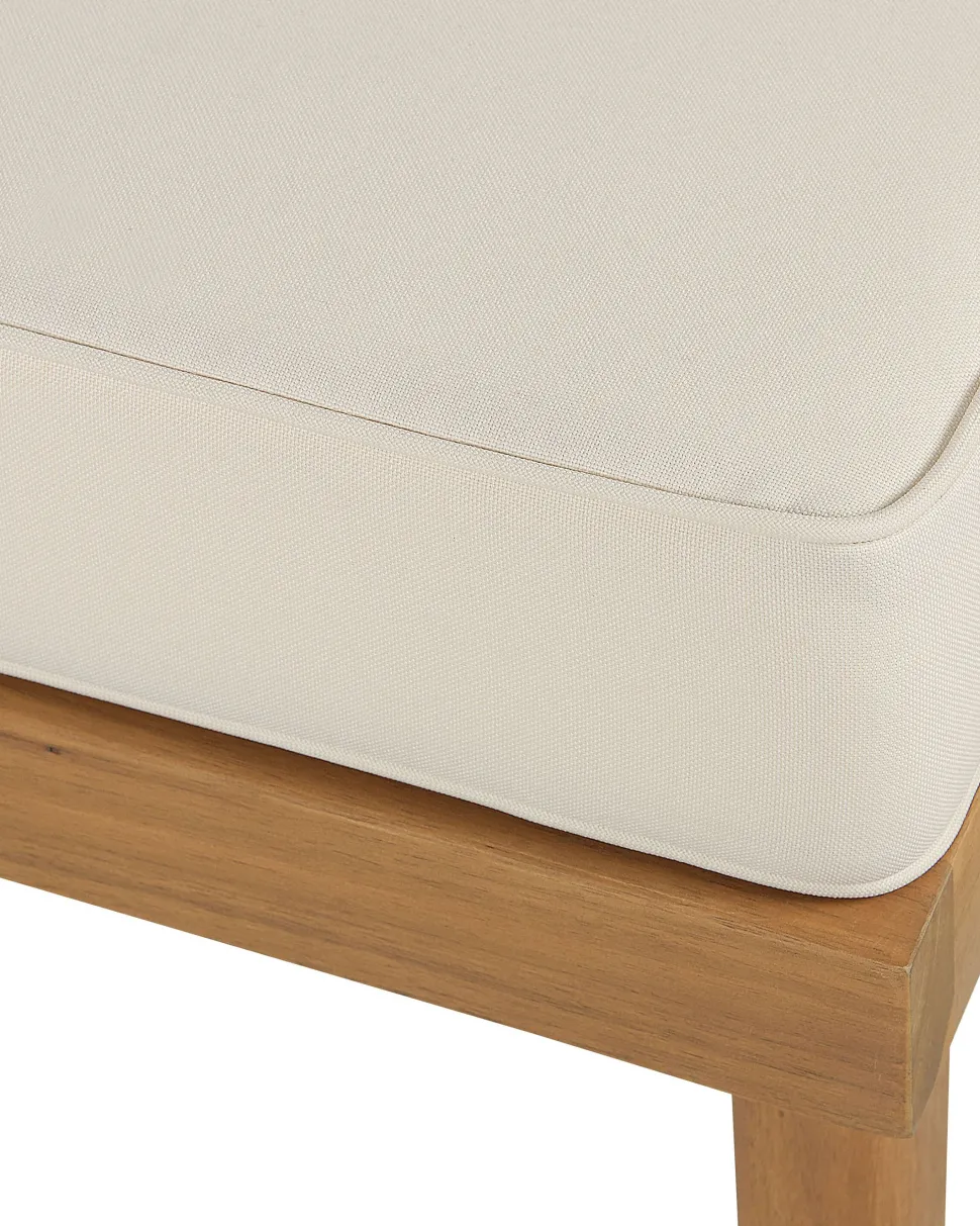 Gartensessel Akazienholz Hellbraun Auflagen Creme Mit Ottomane Baratti