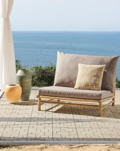 Gartensessel Bambusholz Hellbraun Auflagen Taupe Todi