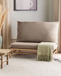 Gartensessel Bambusholz Hellbraun Auflagen Taupe Todi