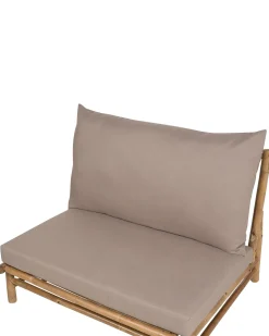 Gartensessel Bambusholz Hellbraun Auflagen Taupe Todi