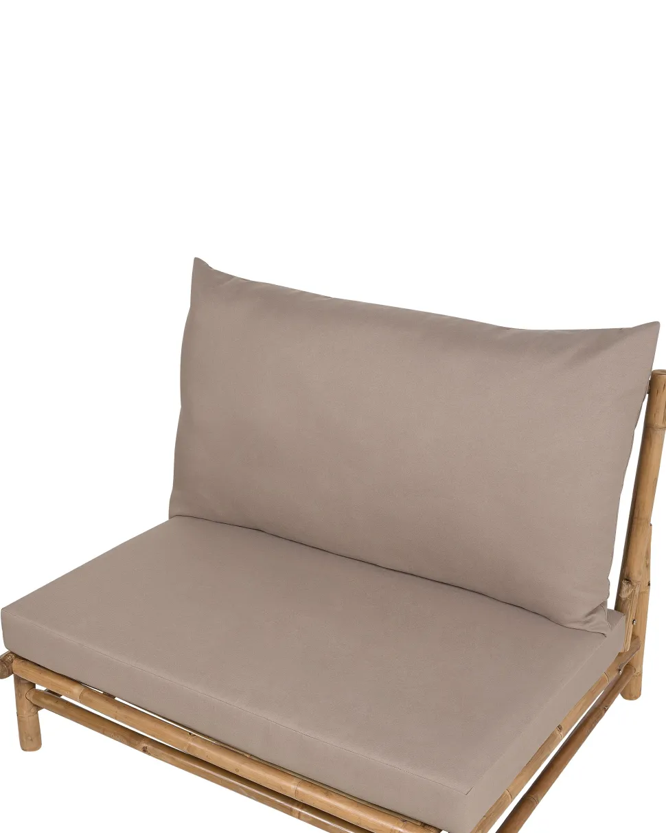 Gartensessel Bambusholz Hellbraun Auflagen Taupe Todi