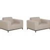 Gartensessel Beige / Schwarzes Gestell 2Er Set Rovigo