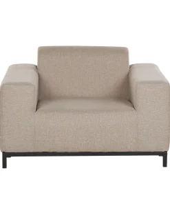 Gartensessel Beige / Schwarzes Gestell 2Er Set Rovigo