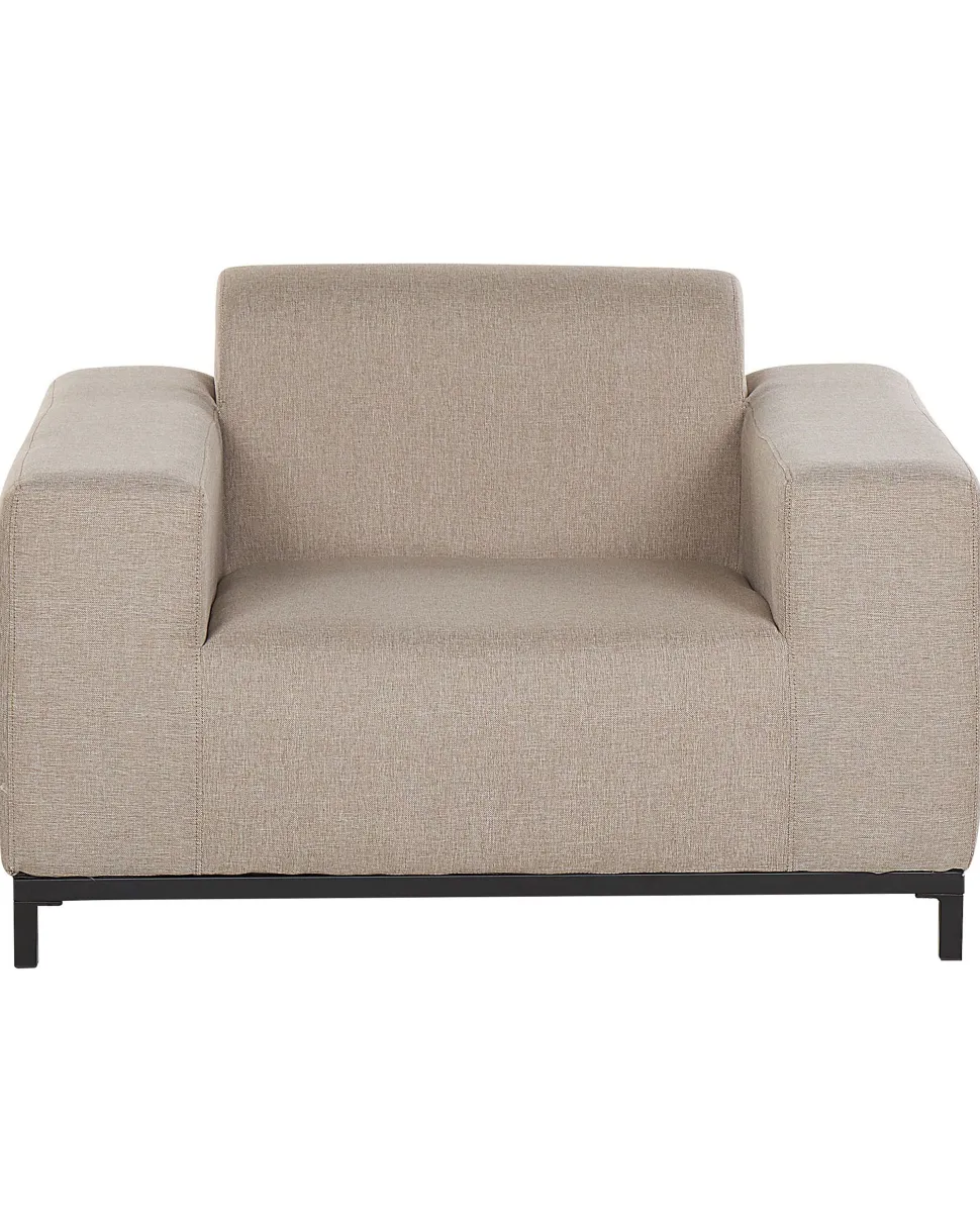 Gartensessel Beige / Schwarzes Gestell 2Er Set Rovigo