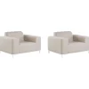 Gartensessel Beige / Weisses Gestell 2Er Set Rovigo