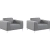 Gartensessel Grau / Weisses Gestell 2Er Set Rovigo