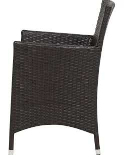 Gartensessel Rattan Dunkelbraun 2Er Set Auflage Weis Italy