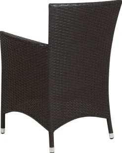 Gartensessel Rattan Dunkelbraun 2Er Set Auflage Weis Italy