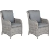 Gartensessel Rattan Grau 2Er Set Cascais