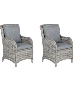 Gartensessel Rattan Grau 2Er Set Cascais