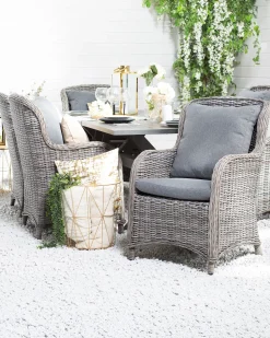 Gartensessel Rattan Grau 2Er Set Cascais