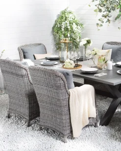 Gartensessel Rattan Grau 2Er Set Cascais