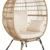 Gartensessel Rattan Naturlich Auflagen Cremeweis Veroli