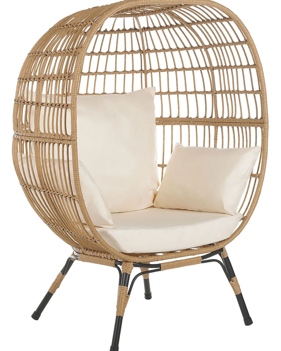 Gartensessel Rattan Naturlich Auflagen Cremeweis Veroli