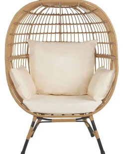 Gartensessel Rattan Naturlich Auflagen Cremeweis Veroli