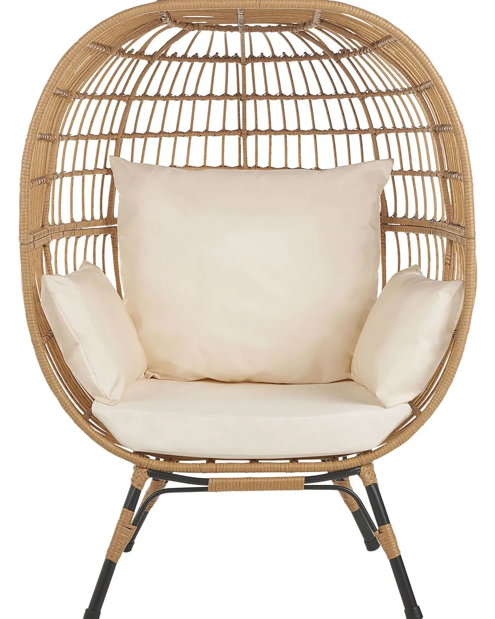 Gartensessel Rattan Naturlich Auflagen Cremeweis Veroli