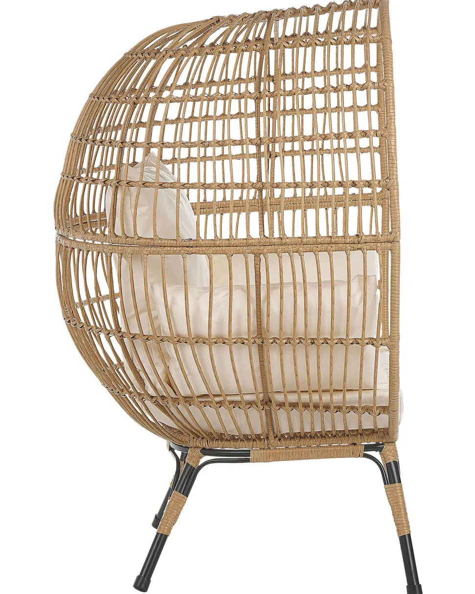 Gartensessel Rattan Naturlich Auflagen Cremeweis Veroli