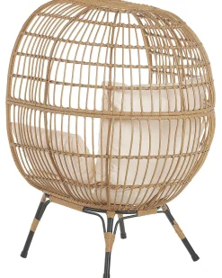 Gartensessel Rattan Naturlich Auflagen Cremeweis Veroli