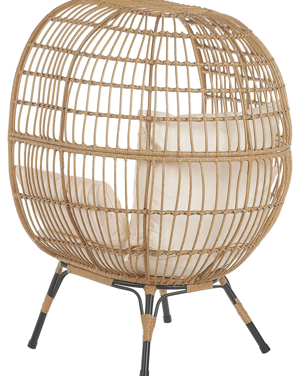 Gartensessel Rattan Naturlich Auflagen Cremeweis Veroli
