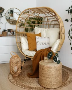 Gartensessel Rattan Naturlich Auflagen Cremeweis Veroli