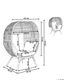 Gartensessel Rattan Naturlich Auflagen Cremeweis Veroli