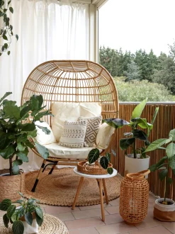 Gartensessel Rattan Naturlich Auflagen Cremeweis Veroli