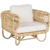 Gartensessel Rattan Naturlich Auflage Helles Beige Dolcedo