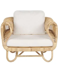 Gartensessel Rattan Naturlich Auflage Helles Beige Dolcedo