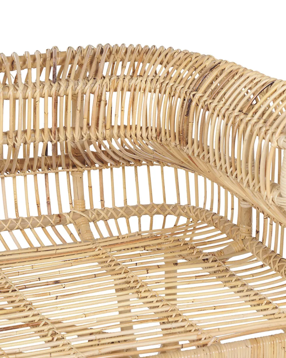 Gartensessel Rattan Naturlich Auflage Helles Beige Dolcedo