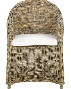 Gartensessel Rattan Naturlich 2Er Set Auflagen Cremeweis Susua