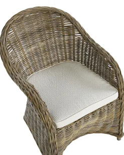 Gartensessel Rattan Naturlich 2Er Set Auflagen Cremeweis Susua