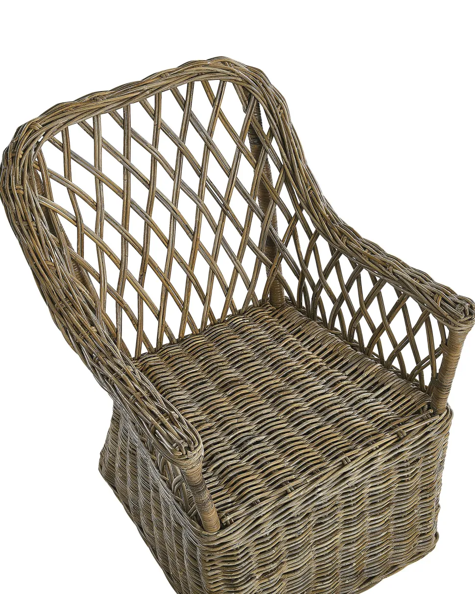 Gartensessel Rattan Naturlich 2Er Set Auflagen Cremeweis Maros