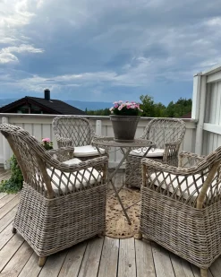 Gartensessel Rattan Naturlich 2Er Set Auflagen Cremeweis Maros