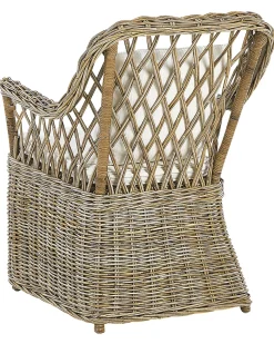 Gartensessel Rattan Naturlich 2Er Set Auflagen Cremeweis Maros