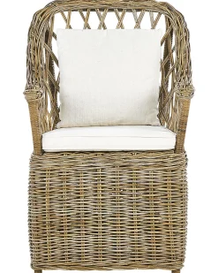 Gartensessel Rattan Naturlich 2Er Set Auflagen Cremeweis Maros